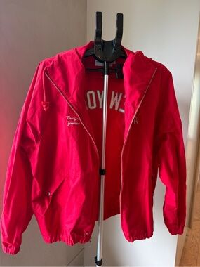Aime Leon Dore Bright Red Hooded Bomber Jacket